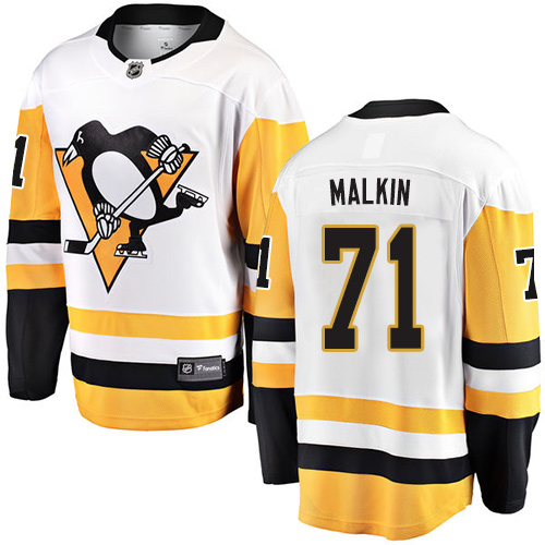 Herren Pittsburgh Penguins Eishockey Trikot Evgeni Malkin #71 Breakaway Weiß Fanatics Branded Auswärts